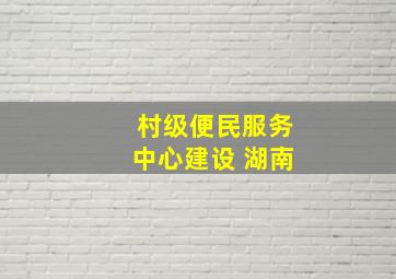 村级便民服务中心建设 湖南